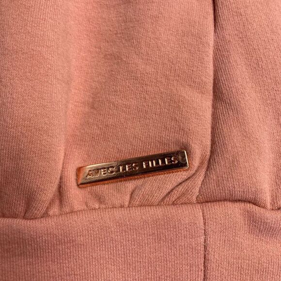 AVEC‎ LES FILLES Women’s Hooded Cut-Out Peach Sweatshirt Size Medium - Picture 7 of 10
